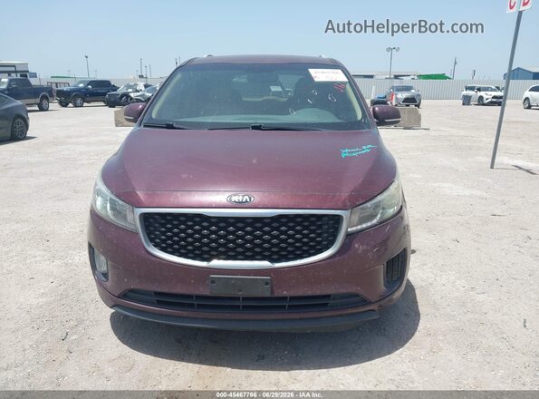 KNDMC5C1XG6147086 2016 KIA SEDONA Burgundy Widok zestawu wskaźników