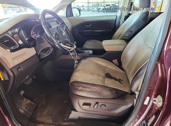 KNDME5C18J6373905 2018 KIA SEDONA Burgundy Вид салону спереду