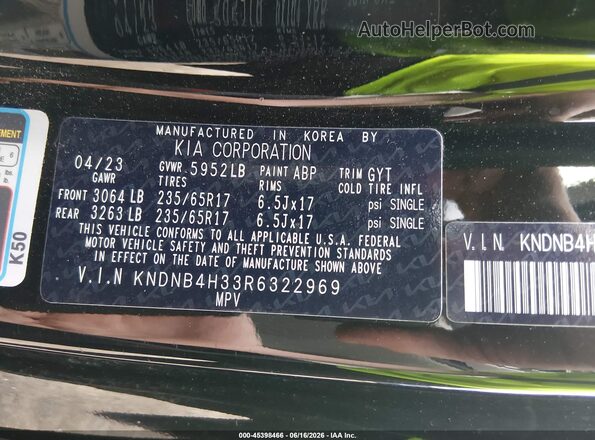 KNDNB4H33R6322969 2024 KIA CARNIVAL MPV Black Вид підкапотного простору