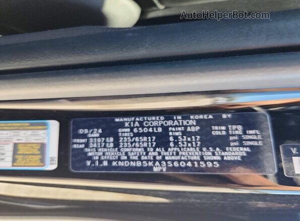 KNDNB5KA3S6041595 2025 KIA CARNIVAL Черный 