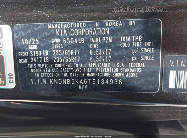 KNDNB5KA6T6134936 2026 KIA CARNIVAL MPV HYBRID Gray Շարժիչի բաժամունքի տեսք