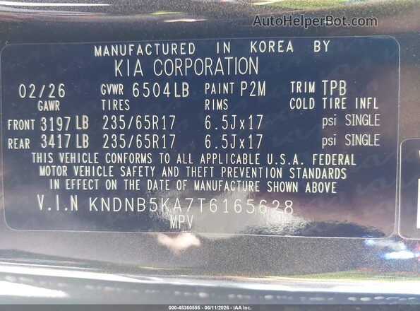 KNDNB5KA7T6165628 2026 KIA CARNIVAL MPV HYBRID Gray Widok komory silnika