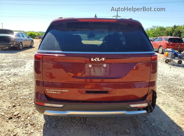 KNDNE5H31N6080285 2022 KIA CARNIVAL Red Вид ззаду