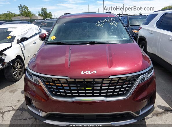 KNDNE5H32P6204034 2023 KIA CARNIVAL MPV Burgundy Vista del cuadro de instrumentos