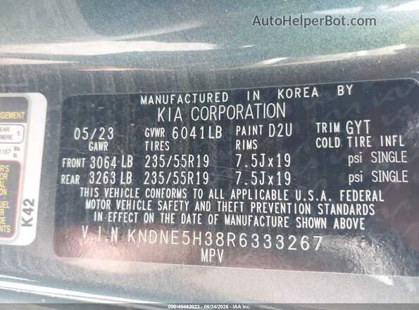 KNDNE5H38R6333267 2024 KIA CARNIVAL MPV Blue Widok komory silnika