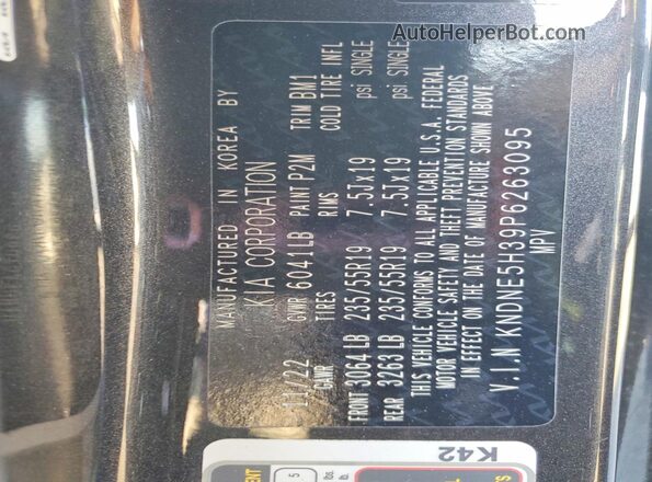 KNDNE5H39P6263095 2023 KIA CARNIVAL Gray 360 interior view