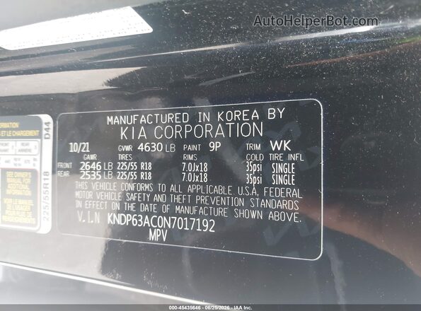 KNDP63AC0N7017192 2022 KIA SPORTAGE Black Engine compartment view