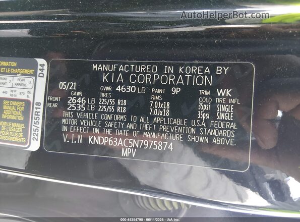 KNDP63AC5N7975874 2022 KIA SPORTAGE Black Engine compartment view