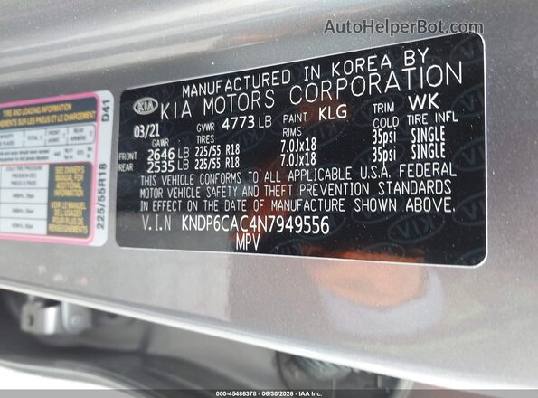 KNDP6CAC4N7949556 2022 KIA SPORTAGE Gray Widok komory silnika