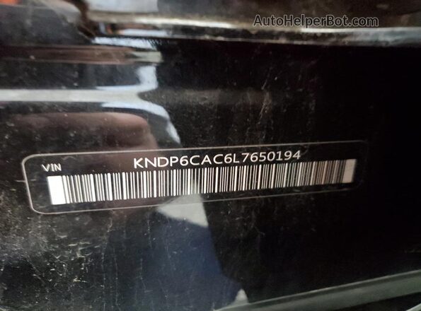 KNDP6CAC6L7650194 2020 KIA SPORTAGE Black Widok wnętrza 360 stopni