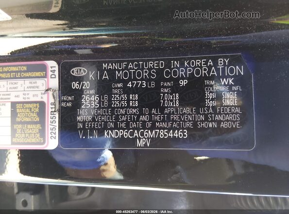 KNDP6CAC6M7854463 2021 KIA SPORTAGE Black Շարժիչի բաժամունքի տեսք