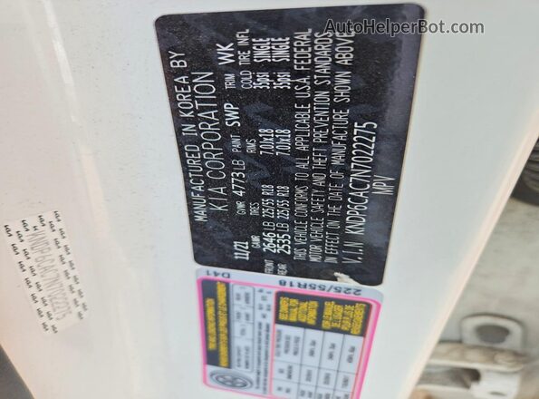 KNDP6CAC7N7022275 2022 KIA SPORTAGE White Engine compartment view