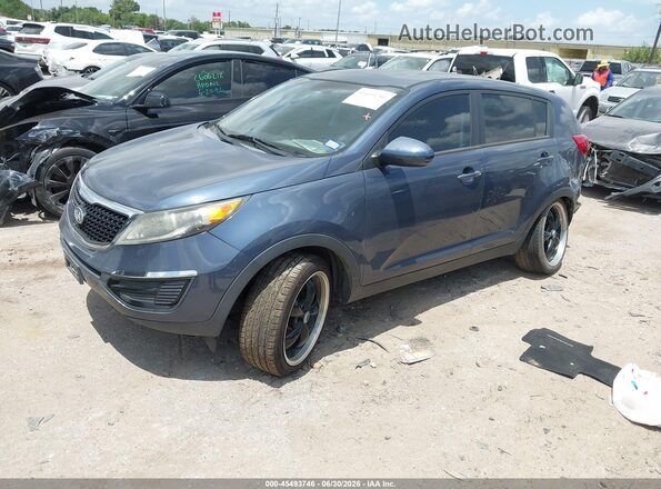 KNDPB3AC1G7856637 2016 KIA SPORTAGE Blue Առջևի ձախ երեք քառորդ տեսարան