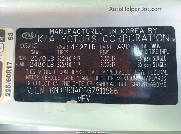 KNDPB3AC6G7811886 2016 KIA SPORTAGE Silver 