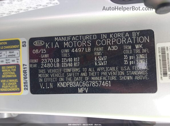 KNDPB3AC6G7857461 2016 KIA SPORTAGE Silver Widok komory silnika