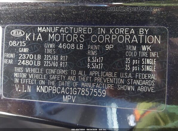 KNDPBCAC1G7857559 2016 KIA SPORTAGE Black Widok komory silnika