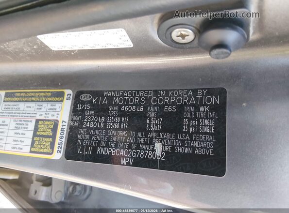 KNDPBCAC2G7878002 2016 KIA SPORTAGE Silver Vista del compartimento del motor