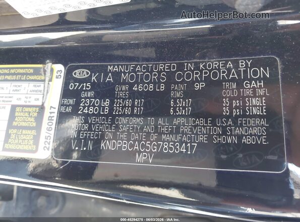 KNDPBCAC5G7853417 2016 KIA SPORTAGE Black Вид підкапотного простору