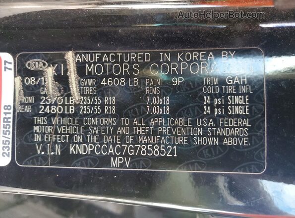 KNDPCCAC7G7858521 2016 KIA SPORTAGE Black 