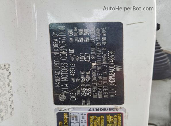 KNDPM3AC0J7489795 2018 KIA SPORTAGE White 