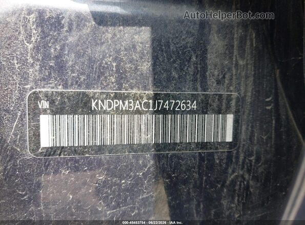 KNDPM3AC1J7472634 2018 KIA SPORTAGE Blue Vista del compartimento del motor