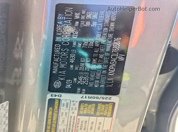 KNDPM3AC1L7685876 2020 KIA SPORTAGE Gray 