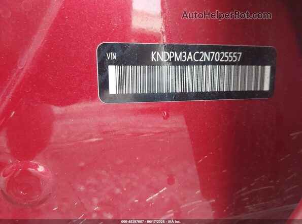 KNDPM3AC2N7025557 2022 KIA SPORTAGE Red Вид підкапотного простору