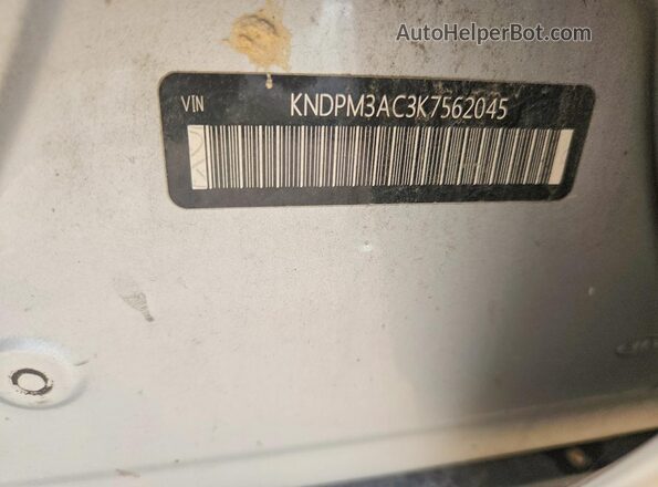KNDPM3AC3K7562045 2019 KIA SPORTAGE Серебряный Вид наклейки с VIN-кодом