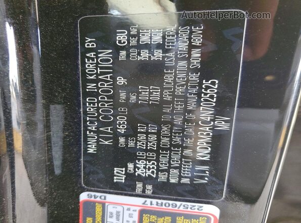 KNDPM3AC4N7025625 2022 KIA SPORTAGE Black 