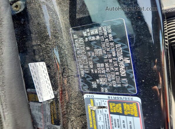 KNDPM3AC5N7015170 2022 KIA SPORTAGE Black VIN կոդի պիտակի տեսք