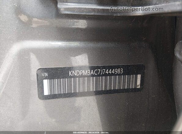 KNDPM3AC7J7444983 2018 KIA SPORTAGE Gray Вид підкапотного простору