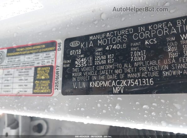 KNDPMCAC2K7541316 2019 KIA SPORTAGE Silver Engine compartment view