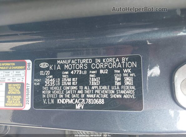 KNDPMCAC2L7810688 2020 KIA SPORTAGE Black Vista del compartimento del motor