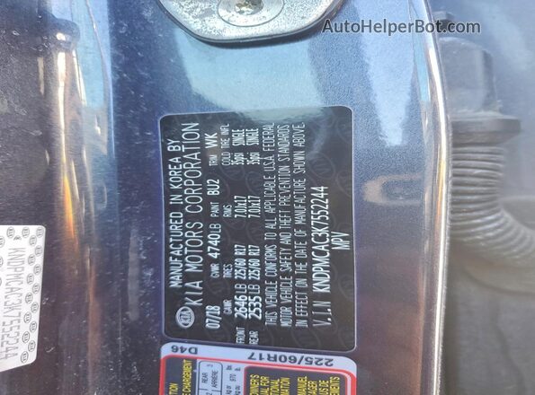 KNDPMCAC3K7552244 2019 KIA SPORTAGE Black VIN sticker view