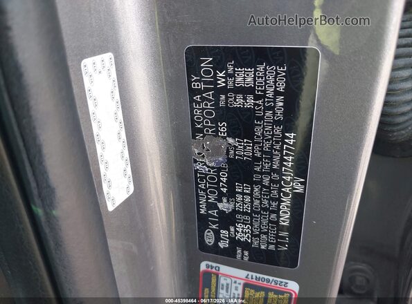 KNDPMCAC4J7447744 2018 KIA SPORTAGE Gray Вид підкапотного простору