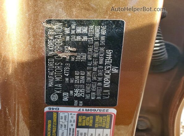 KNDPMCAC5L7834449 2020 KIA SPORTAGE Brown 