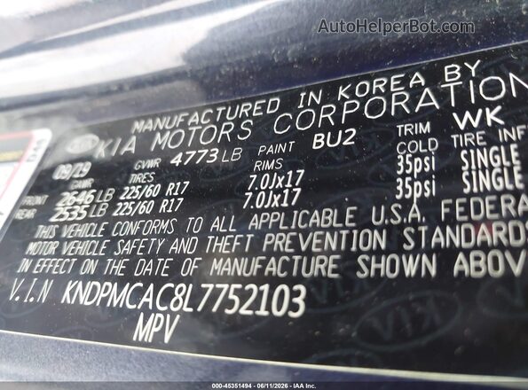 KNDPMCAC8L7752103 2020 KIA SPORTAGE Gray Engine compartment view