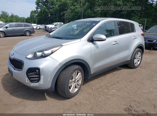 KNDPMCACXJ7437879 2018 KIA SPORTAGE Silver Առջևի ձախ երեք քառորդ տեսարան