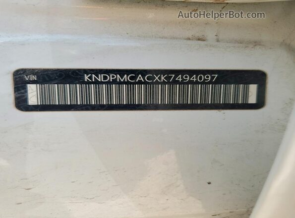 KNDPMCACXK7494097 2019 KIA SPORTAGE White 
