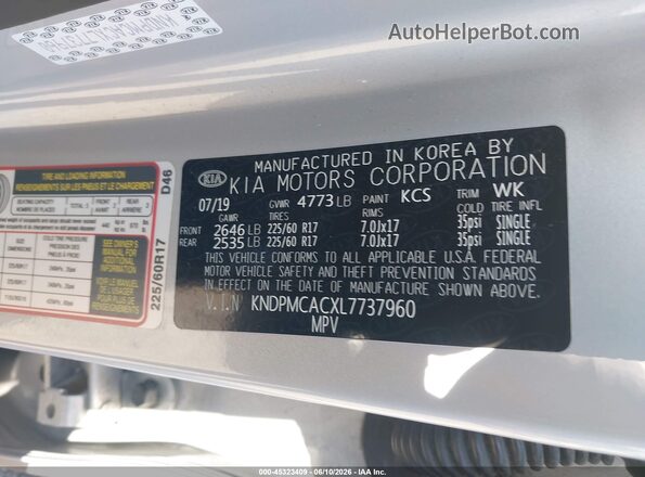 KNDPMCACXL7737960 2020 KIA SPORTAGE Silver Engine compartment view