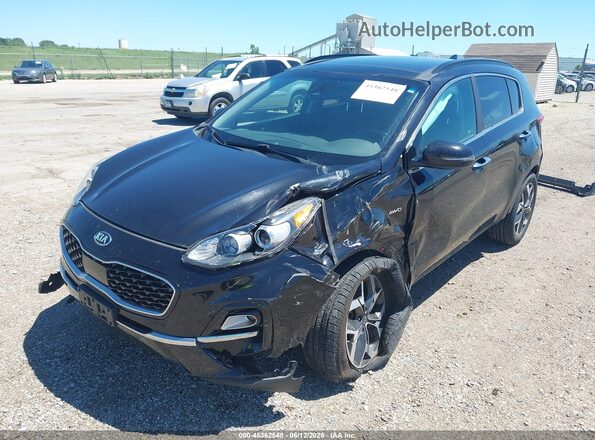 KNDPNCAC1L7776501 2020 KIA SPORTAGE Black Առջևի ձախ երեք քառորդ տեսարան
