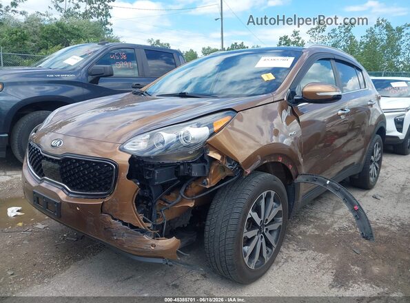 KNDPNCAC3H7186209 2017 KIA SPORTAGE Brown Առջևի ձախ երեք քառորդ տեսարան
