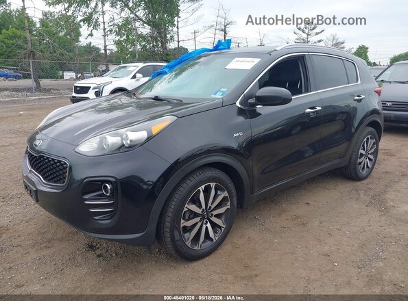 KNDPNCAC8H7289836 2017 KIA SPORTAGE Black წინა მარცხენა ხედი სამი მეოთხედიდან