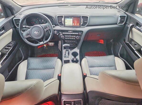 KNDPRCA65H7182838 2017 KIA SPORTAGE Red Widok deski rozdzielczej