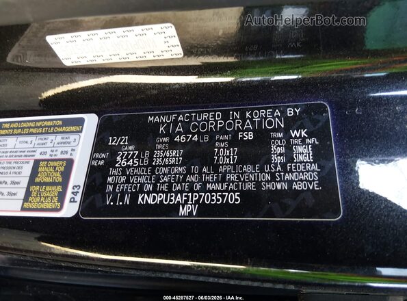 KNDPU3AF1P7035705 2023 KIA SPORTAGE Black Vista del compartimento del motor