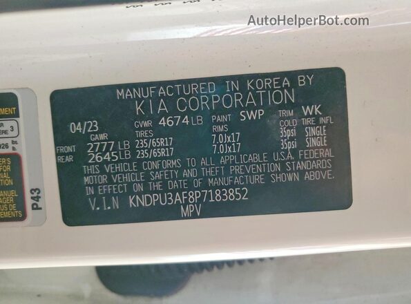 KNDPU3AF8P7183852 2023 KIA SPORTAGE Red 