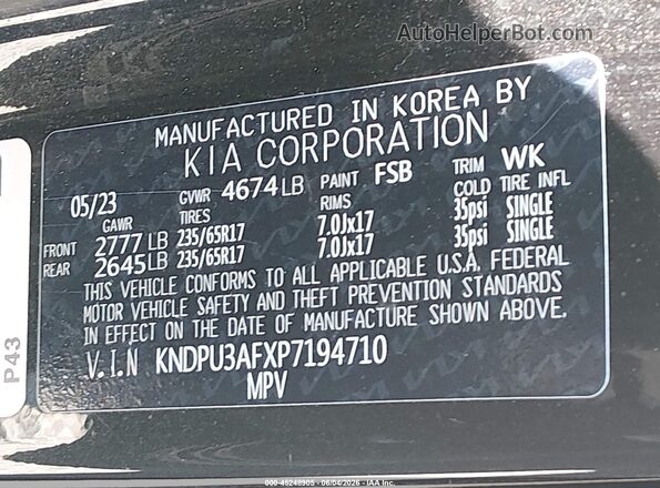 KNDPU3AFXP7194710 2023 KIA SPORTAGE Черный Вид подкапотного пространства