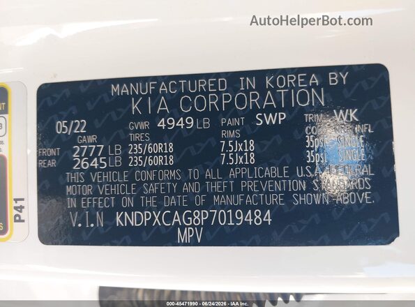 KNDPXCAG8P7019484 2023 KIA SPORTAGE HYBRID White Engine compartment view