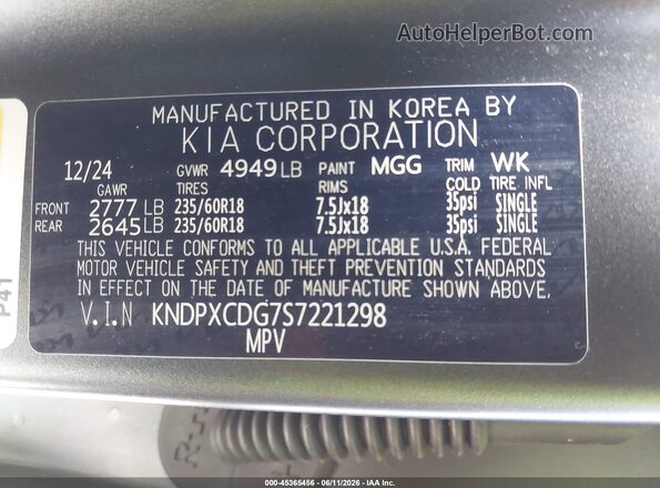 KNDPXCDG7S7221298 2025 KIA SPORTAGE HYBRID Black Շարժիչի բաժամունքի տեսք