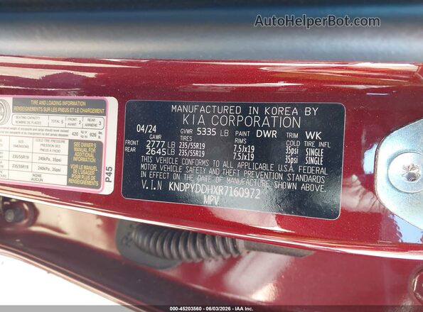 KNDPYDDHXR7160972 2024 KIA SPORTAGE PLUG-IN HYBRID Red ძრავის განყოფილების ხედი